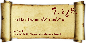 Teitelbaum Árpád névjegykártya